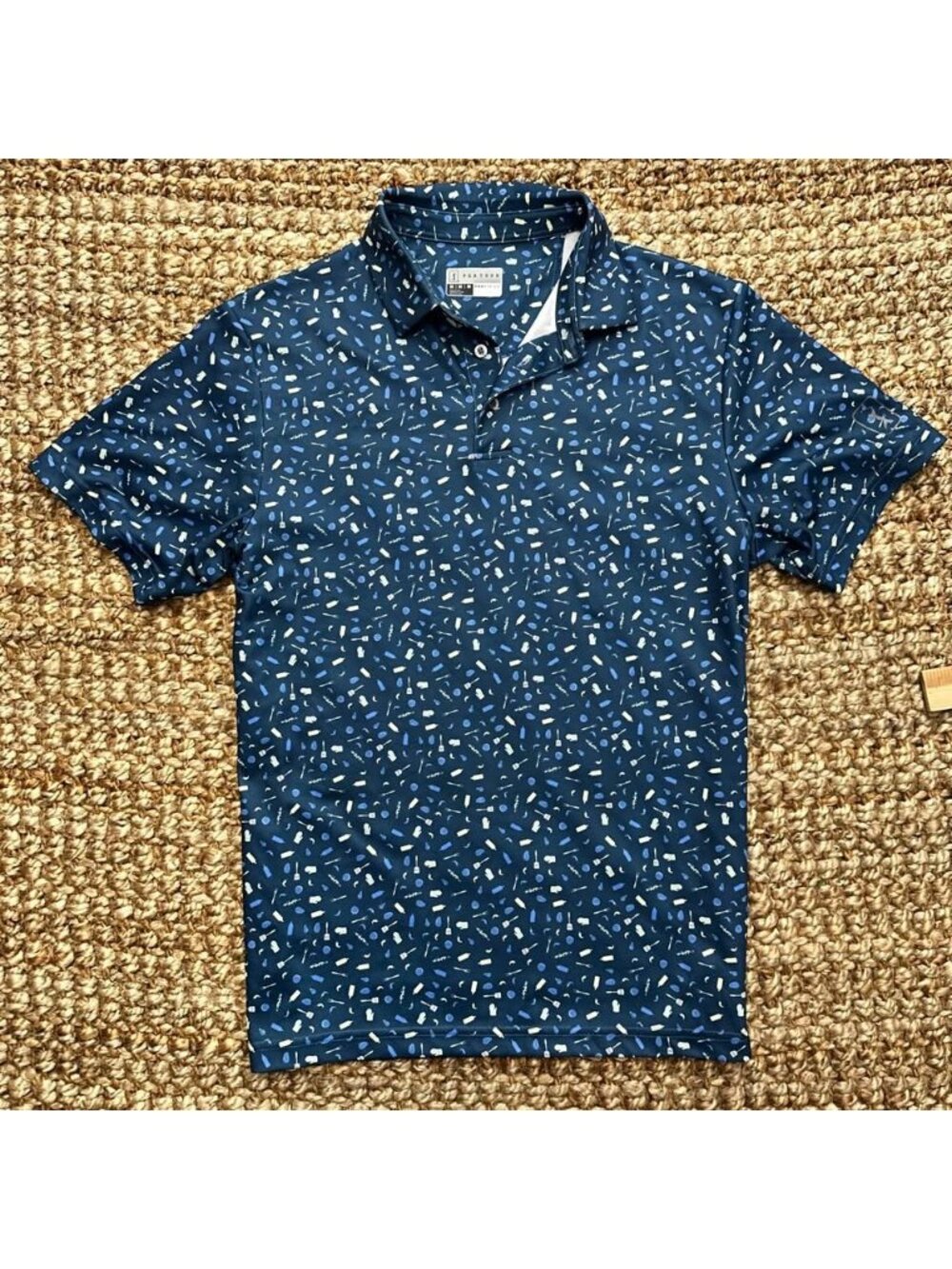 PGA Tour Golf Polo Shirt Fun Print (Medium) Grill Cookout Hot Dog Dad